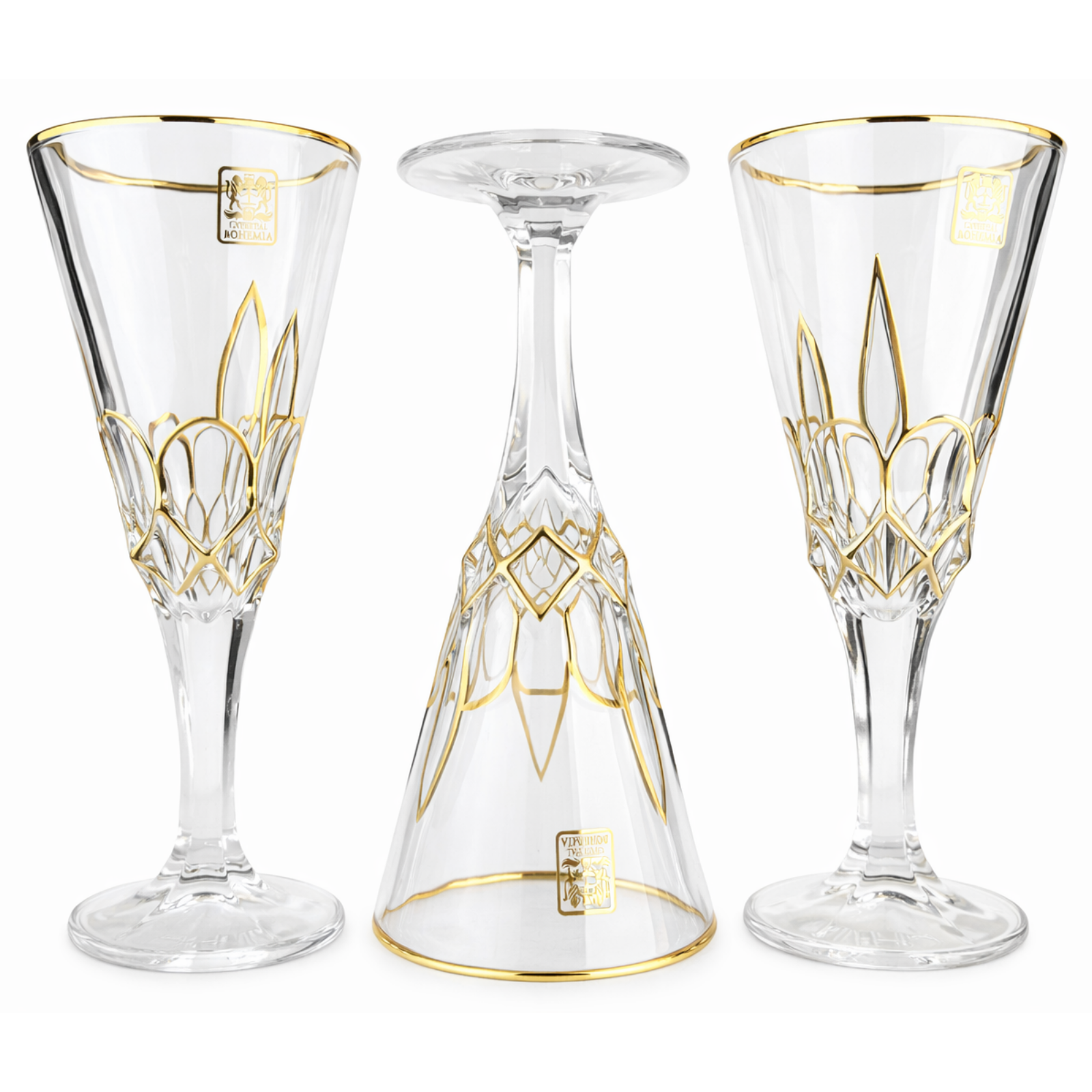 كاسات كريستال فرنساوي ذهبي