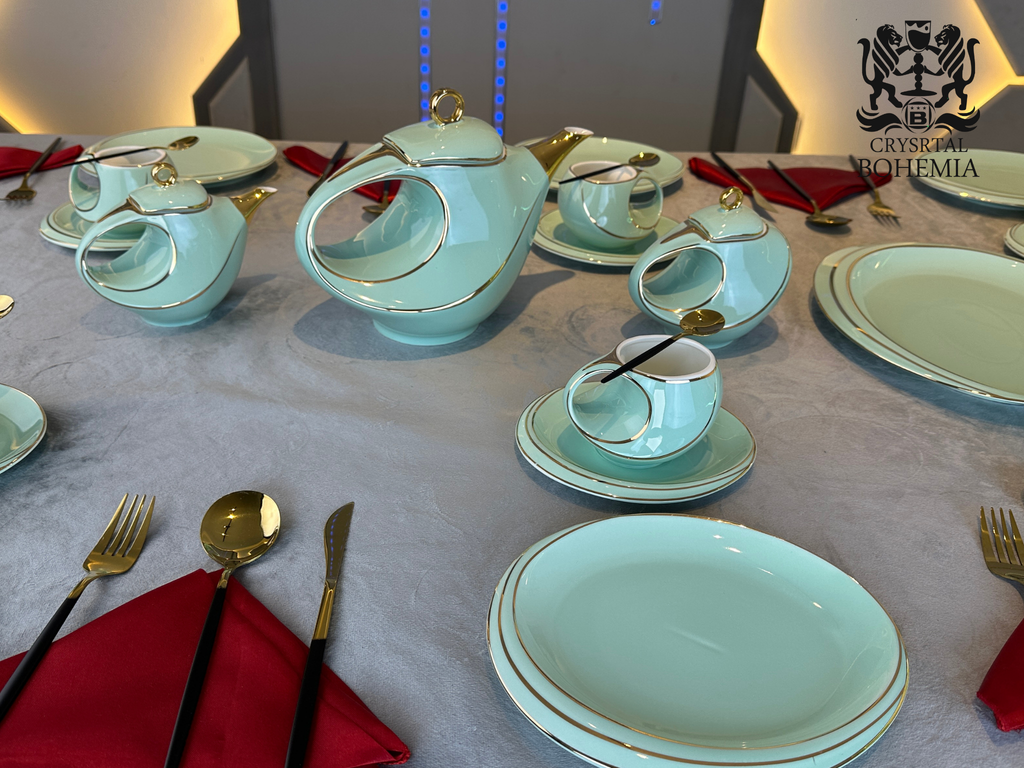 Soft Mint Green tea and dessert set 25 pcs