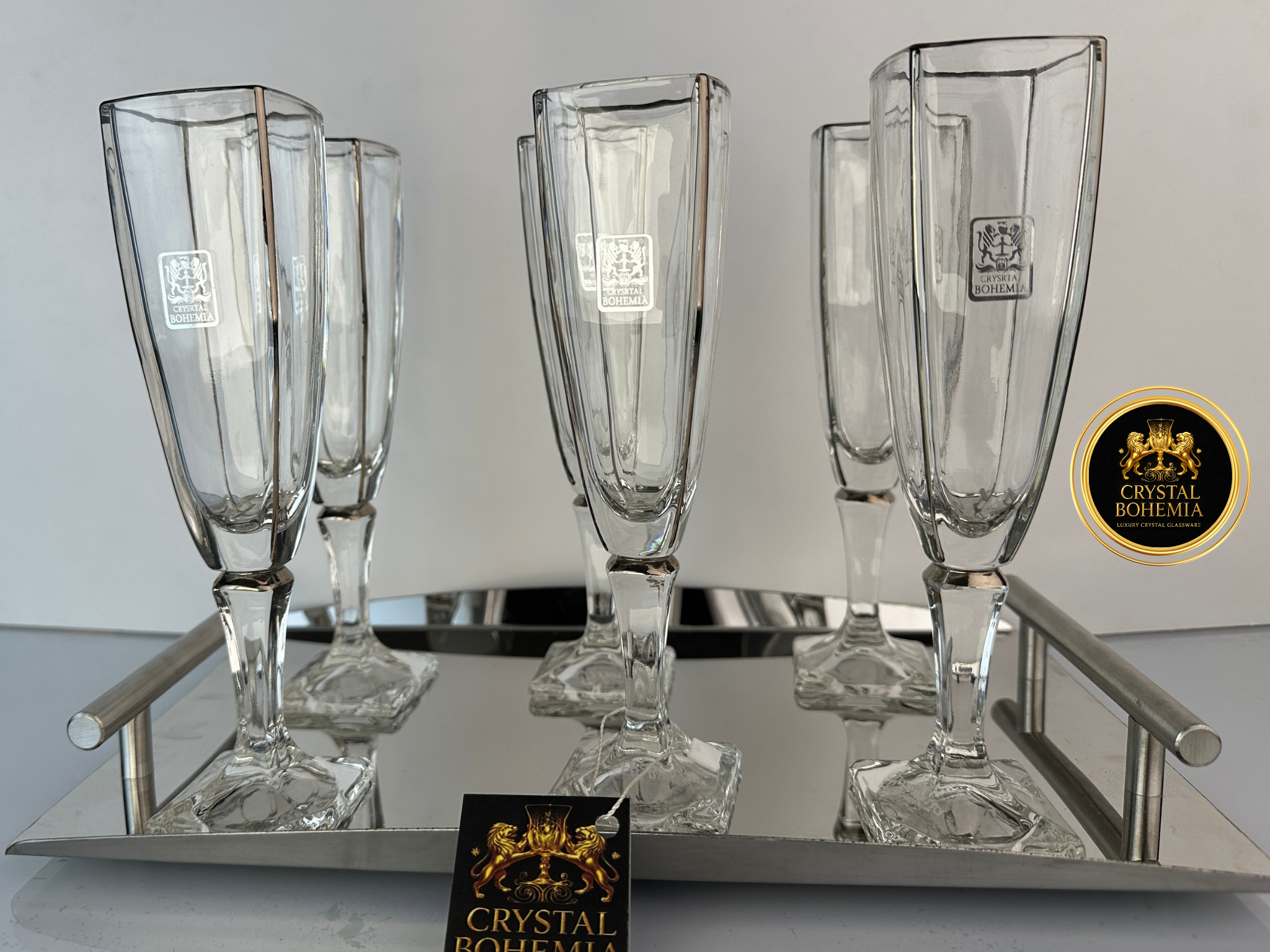 أطقم كاسات كريستال بوهيمي أريزو بزخرفة فاخرة