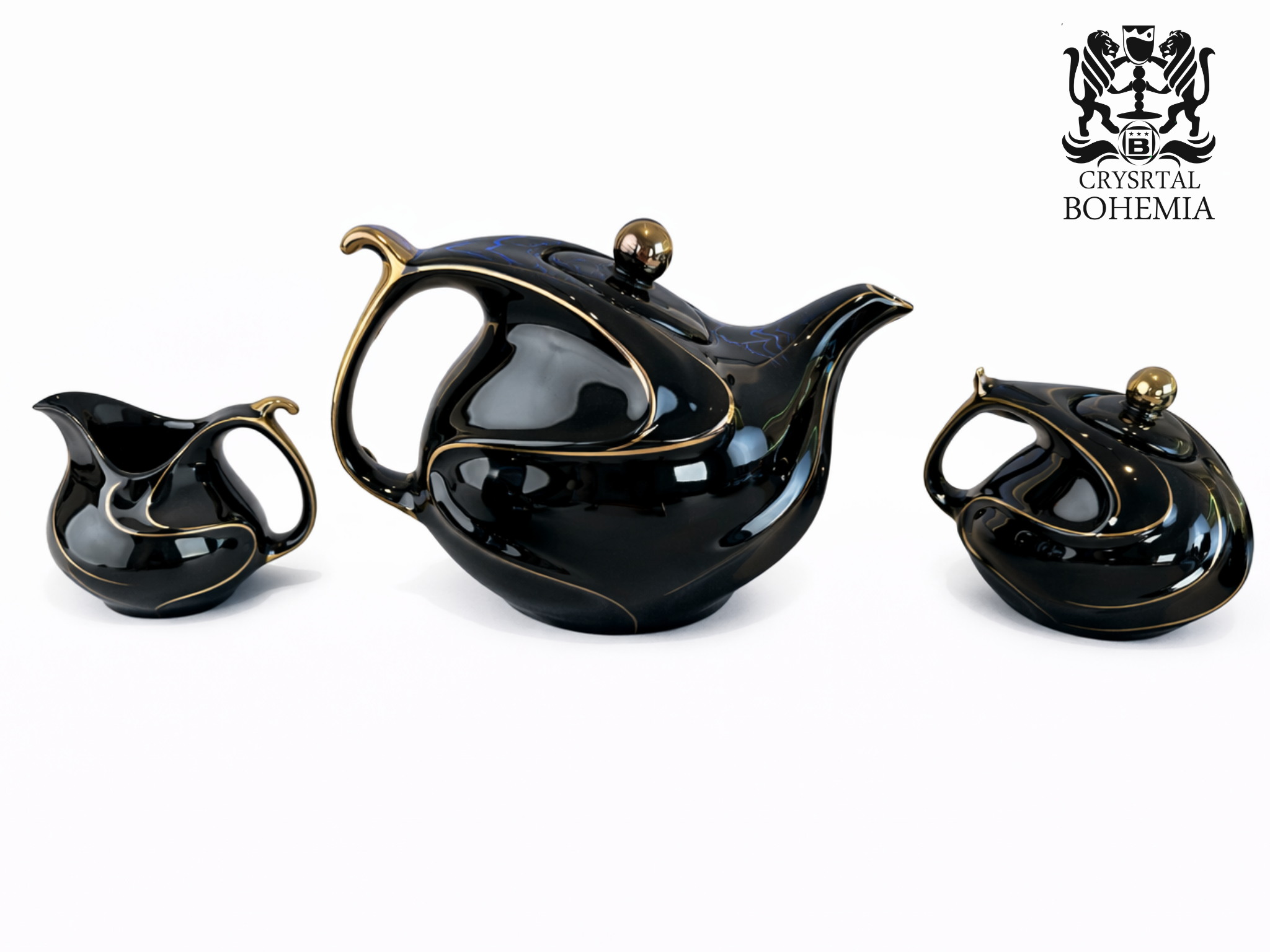 طقم شاي وجاتوه Black & Gold 24 قطعة HCB001021