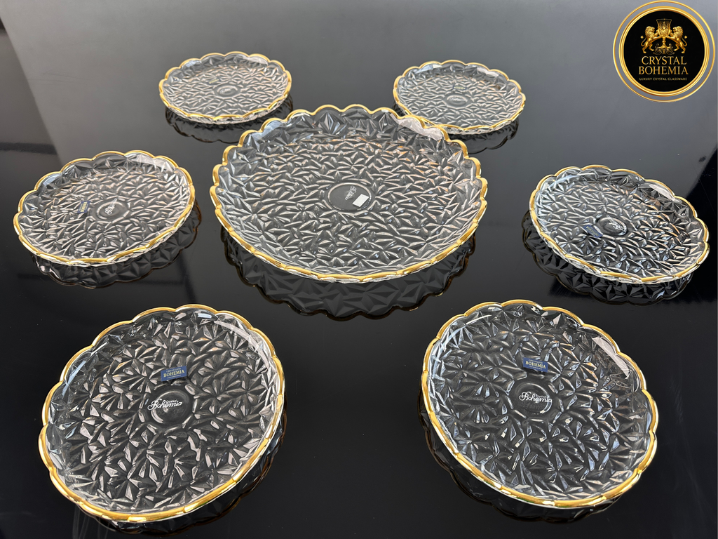 طقم جاتوه كريستال بوهيميا ذهبي بتصميم أنيق