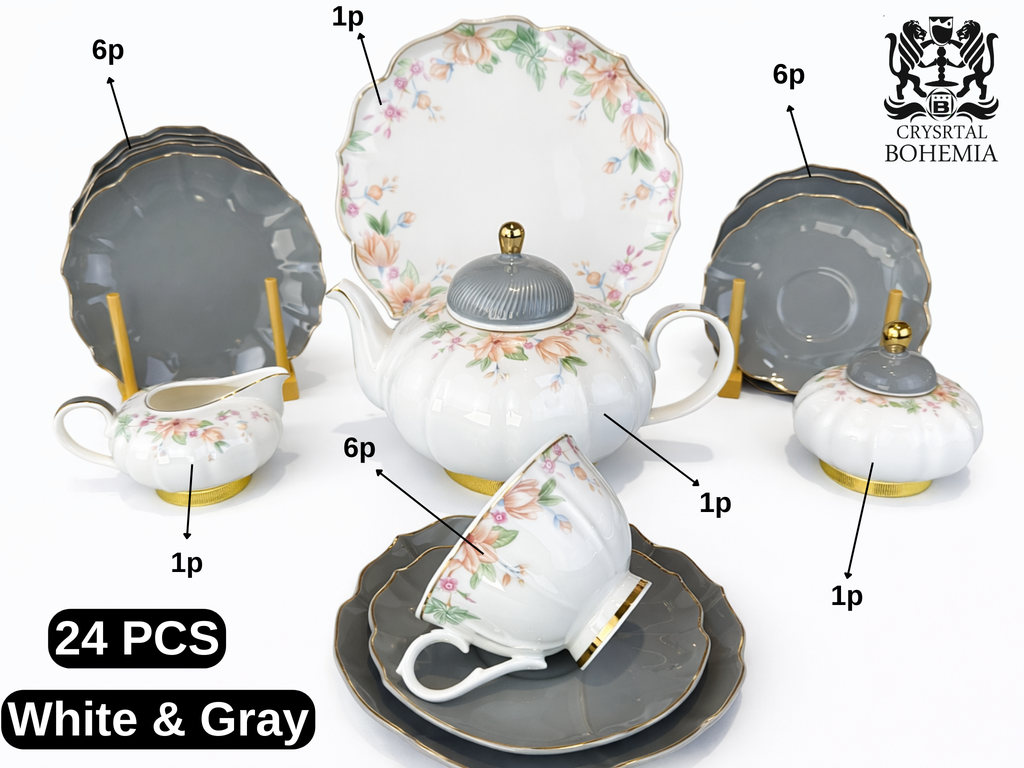 طقم شاي وجاتوه Black & Gold 24 قطعة HCB001021