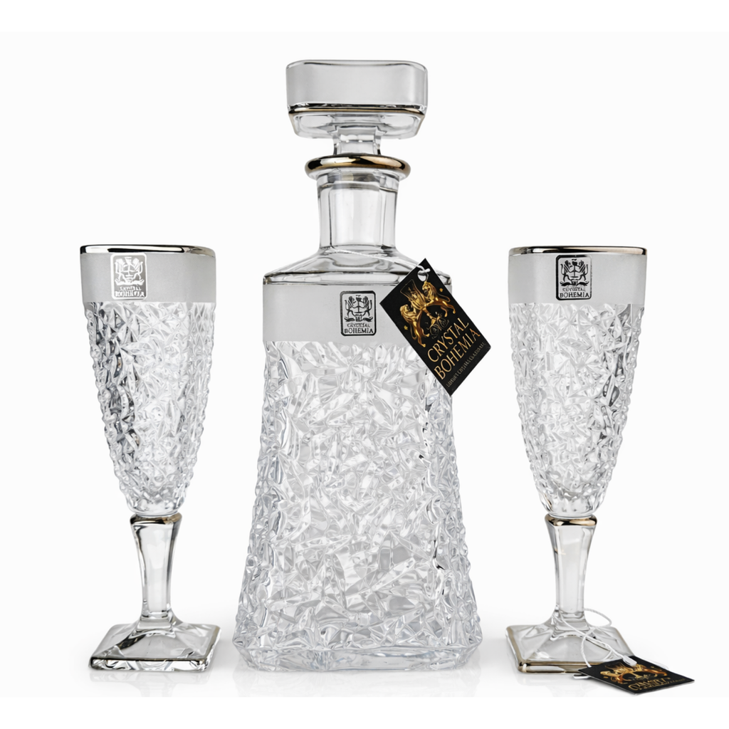 كاسات مضلعه كريستال بقاروره